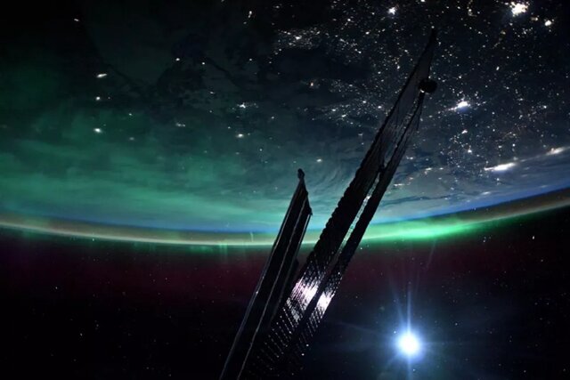 عکس شفق قطبی از منظر «ایستگاه فضایی بین‌المللی»